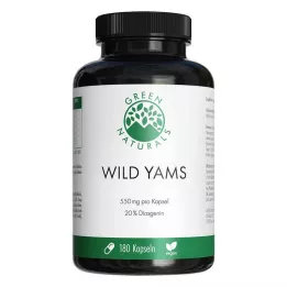 GREEN NATURALS Wegańskie kapsułki Wild Yam o wysokiej dawce, 180 szt