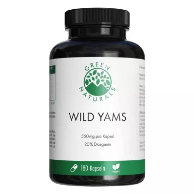 Green Naturals Wild Yam wegańskie kapsułki wysokodawkowe, 180 sztuk