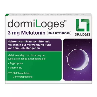 Dormiloges 3 mg melatonina plus tryptofan tabletki powlekane, 60 szt Dormiloges 3 mg melatonina plus tryptofan tabletki powlekane, 60 szt
