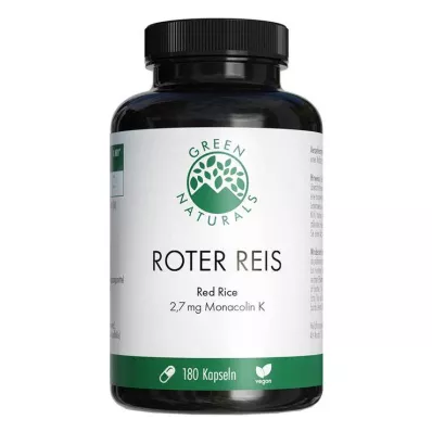 Green Naturals Czerwony Ryż Monacolin K wegańskie kapsułki, 180 szt