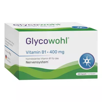 Glycowohl Witamina B1 Tiamina 400 mg kapsułki wysokodawkowe, 200 sztuk Glycowohl Witamina B1 Tiamina 400 mg kapsułki wysokodawkowe, 200 sztuk