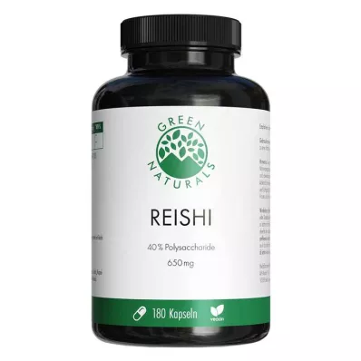 GREEN NATURALS Reishi 650 mg wegańskie kapsułki o wysokiej dawce, 180 szt